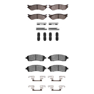 R1 Concepts® - Super Heavy Duty Semi-Metallic Front and Rear Brake Pad Set