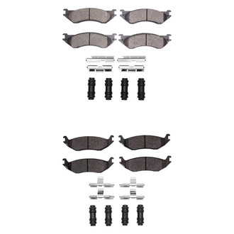 R1 Concepts® - Super Heavy Duty Semi-Metallic Front and Rear Brake Pad Set