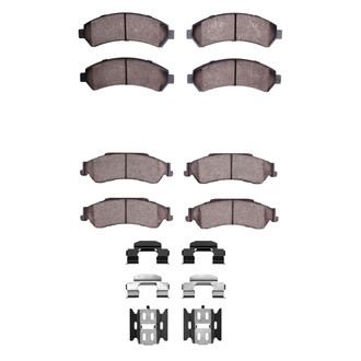 R1 Concepts® - Super Heavy Duty Semi-Metallic Front and Rear Brake Pad Set