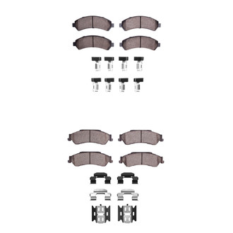 R1 Concepts® - Super Heavy Duty Semi-Metallic Front and Rear Brake Pad Set