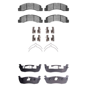 R1 Concepts® - Super Heavy Duty Semi-Metallic Front and Rear Brake Pad Set