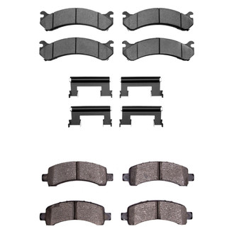 R1 Concepts® - Super Heavy Duty Semi-Metallic Front and Rear Brake Pad Set