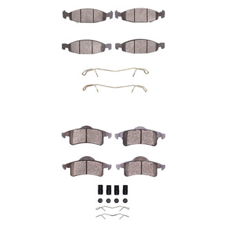 R1 Concepts® - Super Heavy Duty Semi-Metallic Front and Rear Brake Pad Set