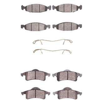 R1 Concepts® - Super Heavy Duty Semi-Metallic Front and Rear Brake Pad Set