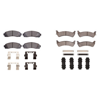 R1 Concepts® - Super Heavy Duty Semi-Metallic Front and Rear Brake Pad Set