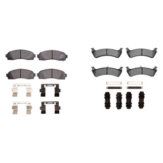 R1 Concepts® - Super Heavy Duty Semi-Metallic Front and Rear Brake Pad Set