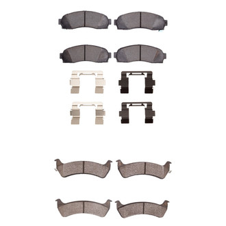 R1 Concepts® - Super Heavy Duty Semi-Metallic Front and Rear Brake Pad Set
