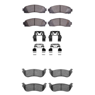 R1 Concepts® - Super Heavy Duty Semi-Metallic Front and Rear Brake Pad Set