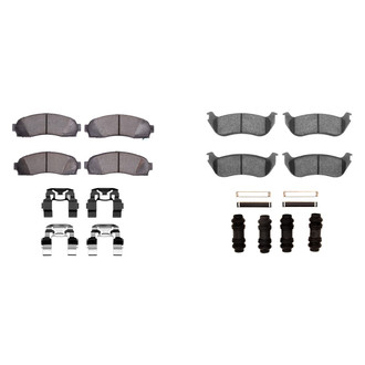R1 Concepts® - Super Heavy Duty Semi-Metallic Front and Rear Brake Pad Set