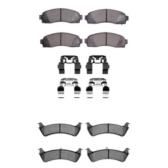 R1 Concepts® - Super Heavy Duty Semi-Metallic Front and Rear Brake Pad Set