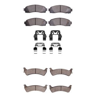R1 Concepts® - Super Heavy Duty Semi-Metallic Front and Rear Brake Pad Set
