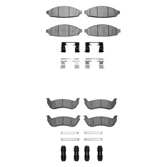 R1 Concepts® - Super Heavy Duty Semi-Metallic Front and Rear Brake Pad Set