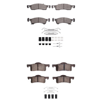 R1 Concepts® - Super Heavy Duty Semi-Metallic Front and Rear Brake Pad Set