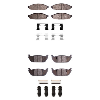 R1 Concepts® - Super Heavy Duty Semi-Metallic Front and Rear Brake Pad Set