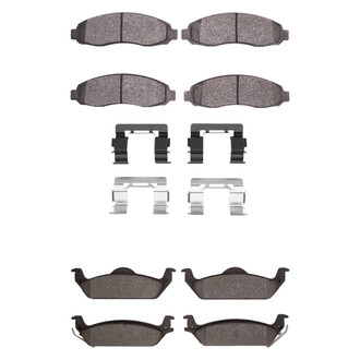 R1 Concepts® - Super Heavy Duty Semi-Metallic Front and Rear Brake Pad Set