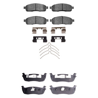R1 Concepts® - Super Heavy Duty Semi-Metallic Front and Rear Brake Pad Set