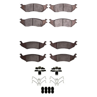 R1 Concepts® - Super Heavy Duty Semi-Metallic Front and Rear Brake Pad Set