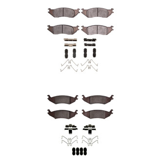 R1 Concepts® - Super Heavy Duty Semi-Metallic Front and Rear Brake Pad Set