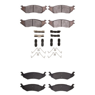 R1 Concepts® - Super Heavy Duty Semi-Metallic Front and Rear Brake Pad Set