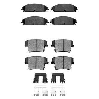 R1 Concepts® - Super Heavy Duty Semi-Metallic Front and Rear Brake Pad Set