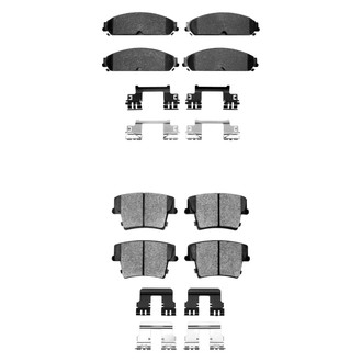 R1 Concepts® - Super Heavy Duty Semi-Metallic Front and Rear Brake Pad Set