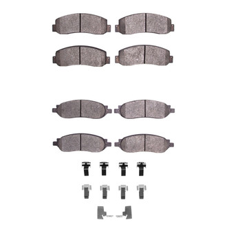 R1 Concepts® - Super Heavy Duty Semi-Metallic Front and Rear Brake Pad Set
