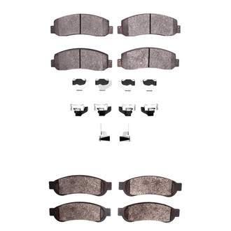 R1 Concepts® - Super Heavy Duty Semi-Metallic Front and Rear Brake Pad Set