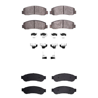 R1 Concepts® - Super Heavy Duty Semi-Metallic Front and Rear Brake Pad Set