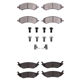 R1 Concepts® - Super Heavy Duty Semi-Metallic Front and Rear Brake Pad Set