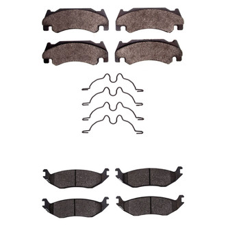 R1 Concepts® - Super Heavy Duty Semi-Metallic Front and Rear Brake Pad Set