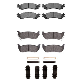 R1 Concepts® - Super Heavy Duty Semi-Metallic Front and Rear Brake Pad Set
