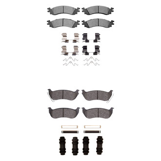R1 Concepts® - Super Heavy Duty Semi-Metallic Front and Rear Brake Pad Set