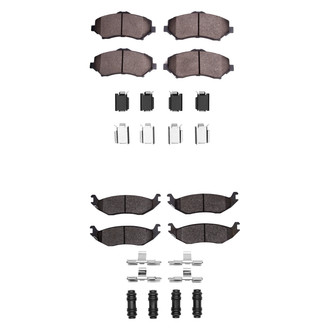 R1 Concepts® - Super Heavy Duty Semi-Metallic Front and Rear Brake Pad Set