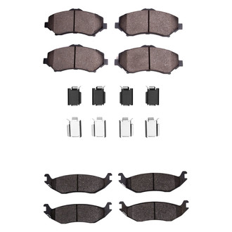 R1 Concepts® - Super Heavy Duty Semi-Metallic Front and Rear Brake Pad Set