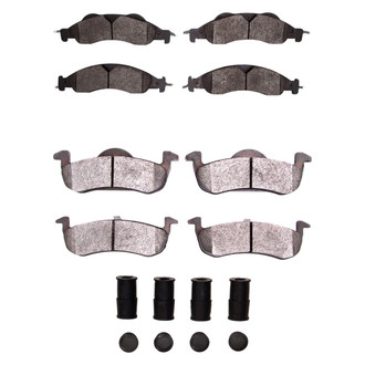 R1 Concepts® - Super Heavy Duty Semi-Metallic Front and Rear Brake Pad Set