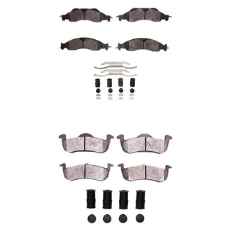 R1 Concepts® - Super Heavy Duty Semi-Metallic Front and Rear Brake Pad Set