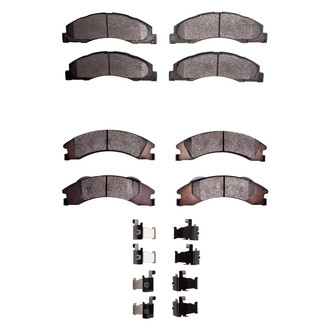 R1 Concepts® - Super Heavy Duty Semi-Metallic Front and Rear Brake Pad Set