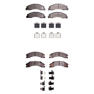 R1 Concepts® - Super Heavy Duty Semi-Metallic Front and Rear Brake Pad Set