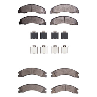 R1 Concepts® - Super Heavy Duty Semi-Metallic Front and Rear Brake Pad Set
