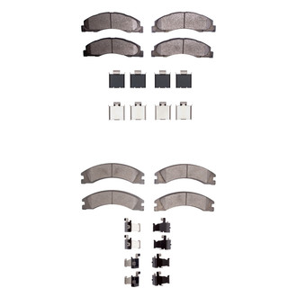 R1 Concepts® - Super Heavy Duty Semi-Metallic Front and Rear Brake Pad Set