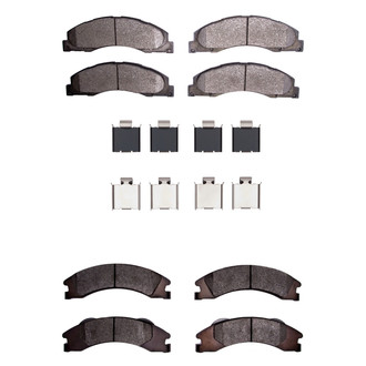 R1 Concepts® - Super Heavy Duty Semi-Metallic Front and Rear Brake Pad Set