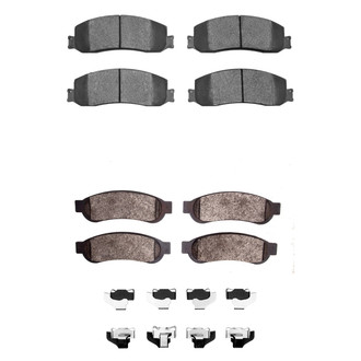 R1 Concepts® - Super Heavy Duty Semi-Metallic Front and Rear Brake Pad Set