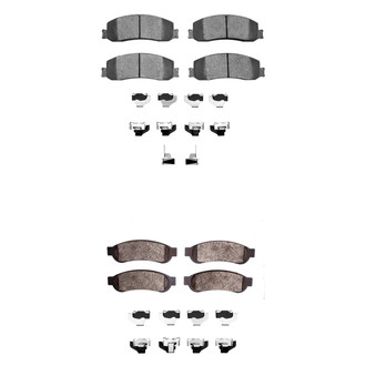 R1 Concepts® - Super Heavy Duty Semi-Metallic Front and Rear Brake Pad Set