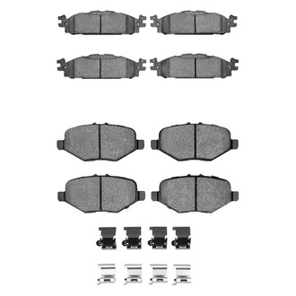 R1 Concepts® - Super Heavy Duty Semi-Metallic Front and Rear Brake Pad Set