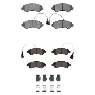 R1 Concepts® - Super Heavy Duty Semi-Metallic Front and Rear Brake Pad Set
