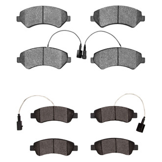 R1 Concepts® - Super Heavy Duty Semi-Metallic Front and Rear Brake Pad Set
