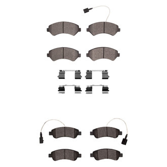 R1 Concepts® - Super Heavy Duty Semi-Metallic Front and Rear Brake Pad Set