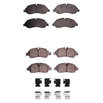 R1 Concepts® - Super Heavy Duty Semi-Metallic Front and Rear Brake Pad Set