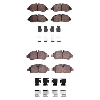 R1 Concepts® - Super Heavy Duty Semi-Metallic Front and Rear Brake Pad Set