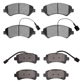R1 Concepts® - Super Heavy Duty Semi-Metallic Front and Rear Brake Pad Set